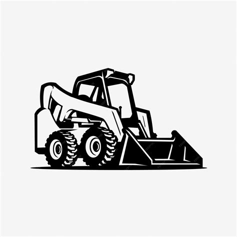 skid steer clipart silhoutte|black and white skid steer.